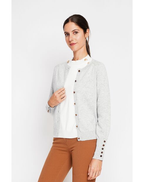 Gilet col ras du cou givre