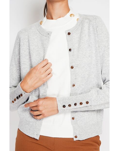 Gilet col ras du cou givre