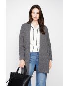 Gilet long à col châle loup