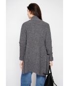 Gilet long à col châle loup