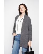 Gilet long à col châle loup