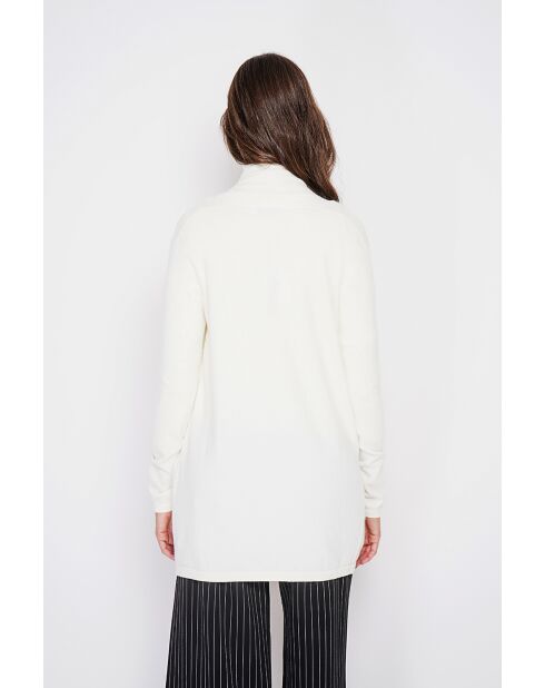 Gilet col châle naturel