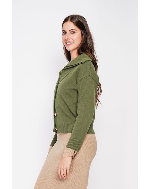 Gilet double col kaki