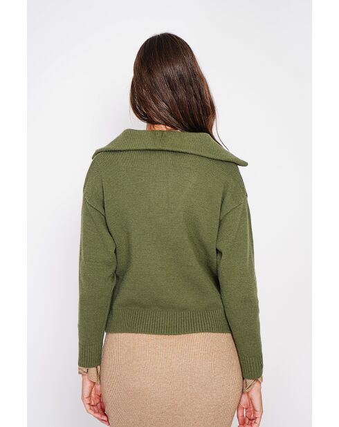 Gilet double col kaki