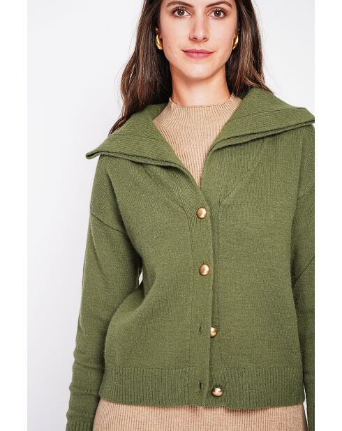 Gilet double col kaki