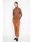 Pull col roulé marron