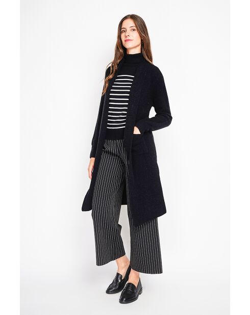 Gilet long fantaisie noir