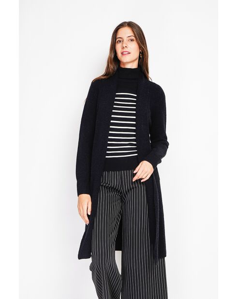 Gilet long fantaisie noir