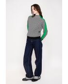 Pull col montant noir/vert