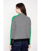Pull col montant noir/vert