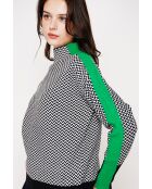 Pull col montant noir/vert