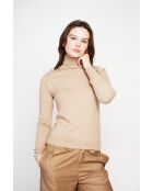 Pull col roulé classique nougat