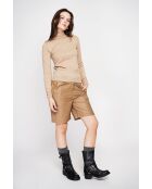 Pull col roulé classique nougat