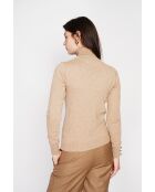 Pull col roulé classique nougat