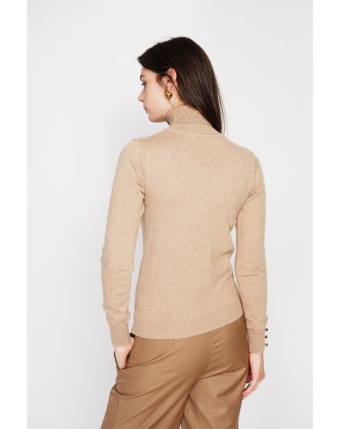 Pull col roulé classique nougat