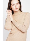 Pull col roulé classique nougat