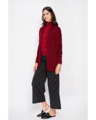 Gilet col châle bordeaux