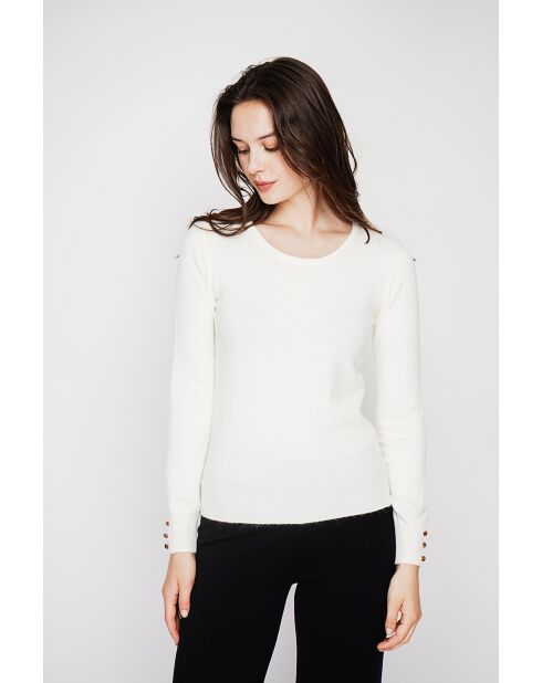 Pull col rond classique naturel