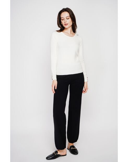 Pull col rond classique naturel