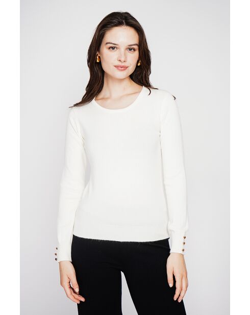 Pull col rond classique naturel