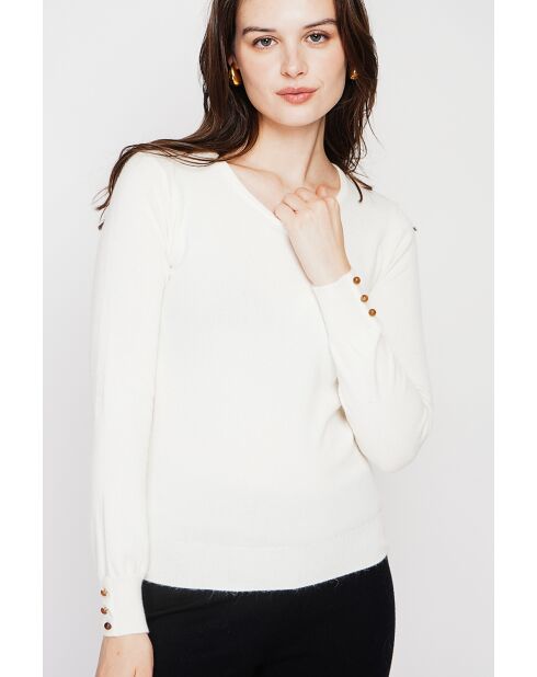 Pull col rond classique naturel