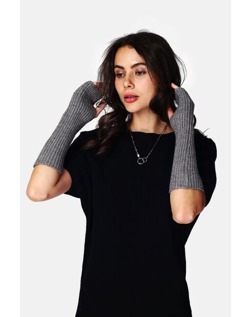 Muffole a costine in flanella misto cashmere a 8 strati