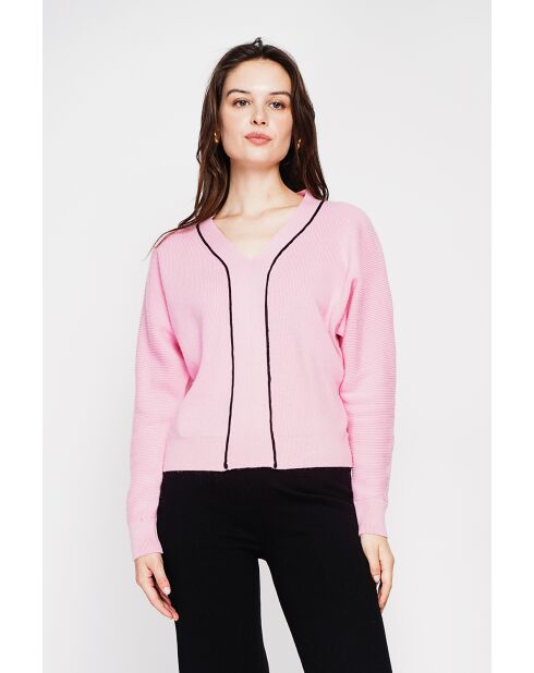 Pull col V rose barby