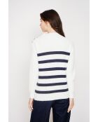 Pull col montant ajouré naturel