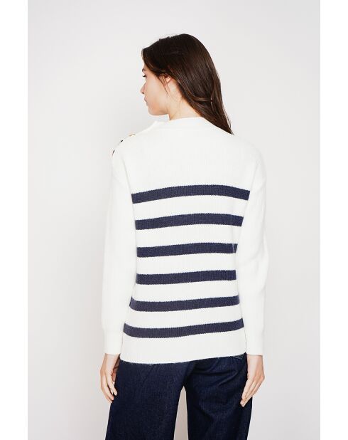 Pull col montant ajouré naturel