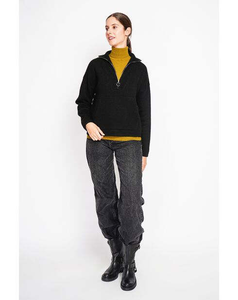 Pull à col montant noir