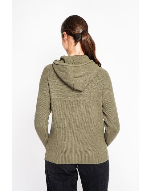 Pull à capuche kaki