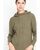 Pull à capuche kaki