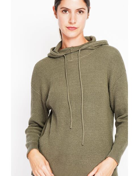 Pull à capuche kaki