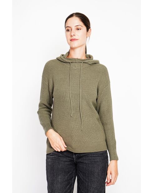 Pull à capuche kaki