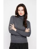 Pull col roulé classique loup