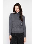 Pull col roulé classique loup