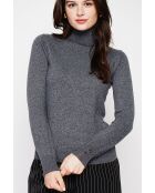 Pull col roulé classique loup