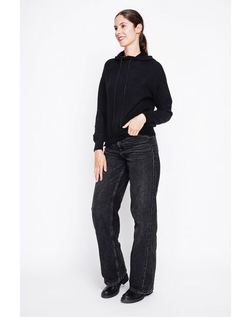 Pull à capuche noir