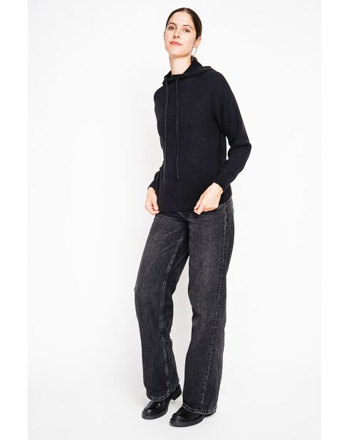 Pull à capuche noir
