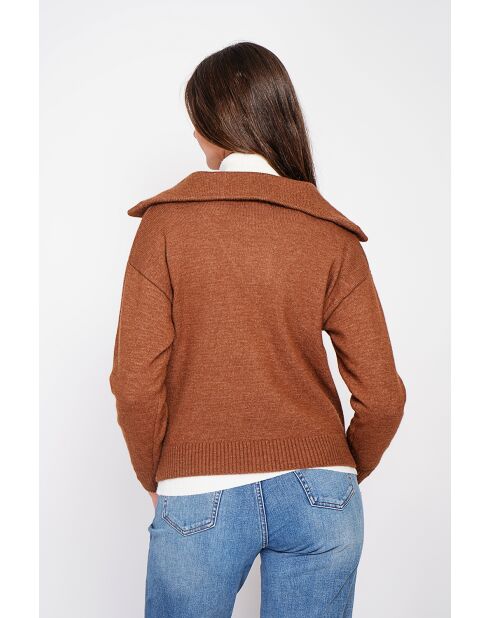 Gilet double col marron