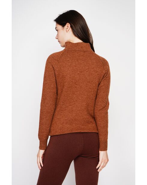 Pull col montant marron