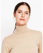 Pull col roulé classique nougat