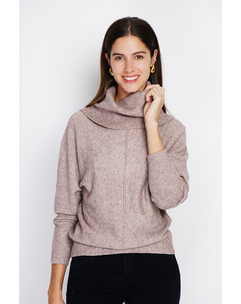 Pull col boule désert