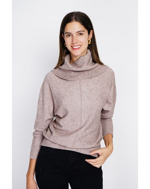 Pull col boule désert