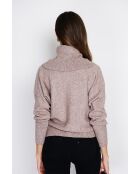 Pull col boule désert