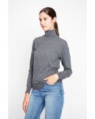 Pull col roulé classique loup