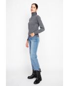 Pull col roulé classique loup