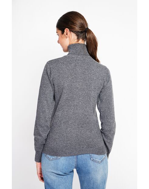 Pull col roulé classique loup