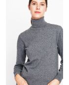 Pull col roulé classique loup