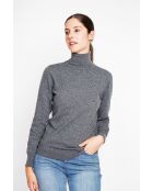 Pull col roulé classique loup